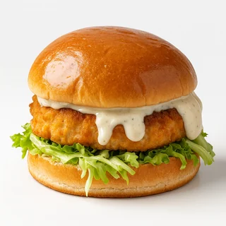 Studio-kwaliteit foto van een burger, gemaakt door Magic Photos